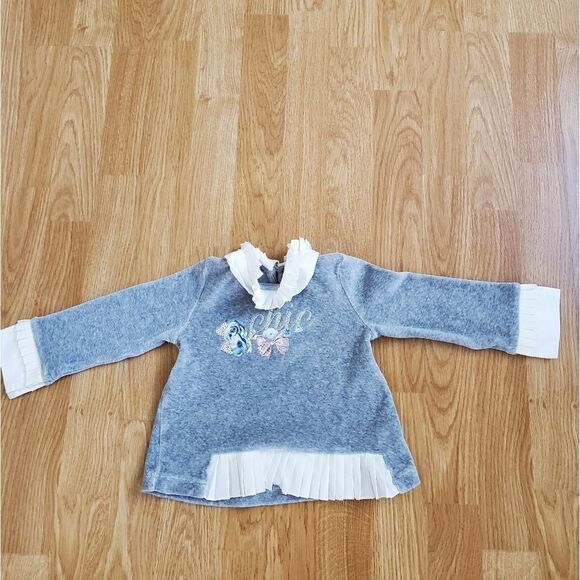 Lapin House Blue Rose Velvet Top & Leggings Set size 2 - Picture 4 of 14